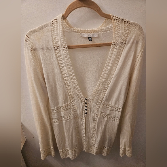 David Findlay Sweaters - David Findlay Designer White Fine Knit Cardigan